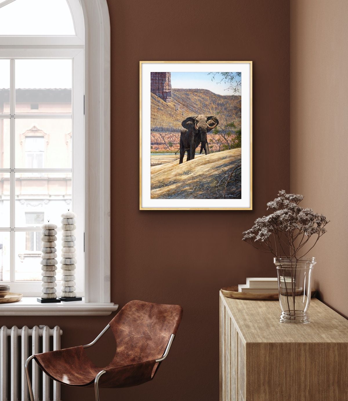 Beneath The Cliffs, Elephant Bull by Larry Norton